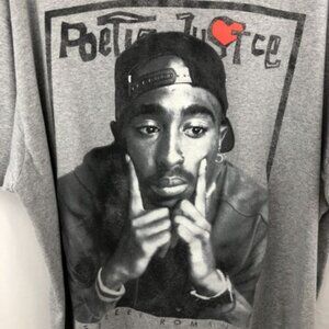 Poetic Justice A Street Romance Tupac 2Pac Official Grey 4X T-Shirt Graphic Tee